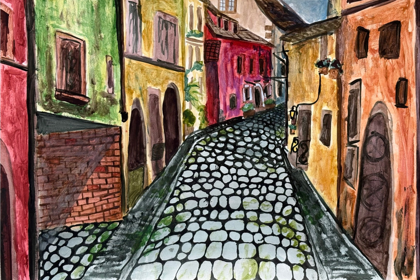 Watercolor landscape - 4x6 in, print