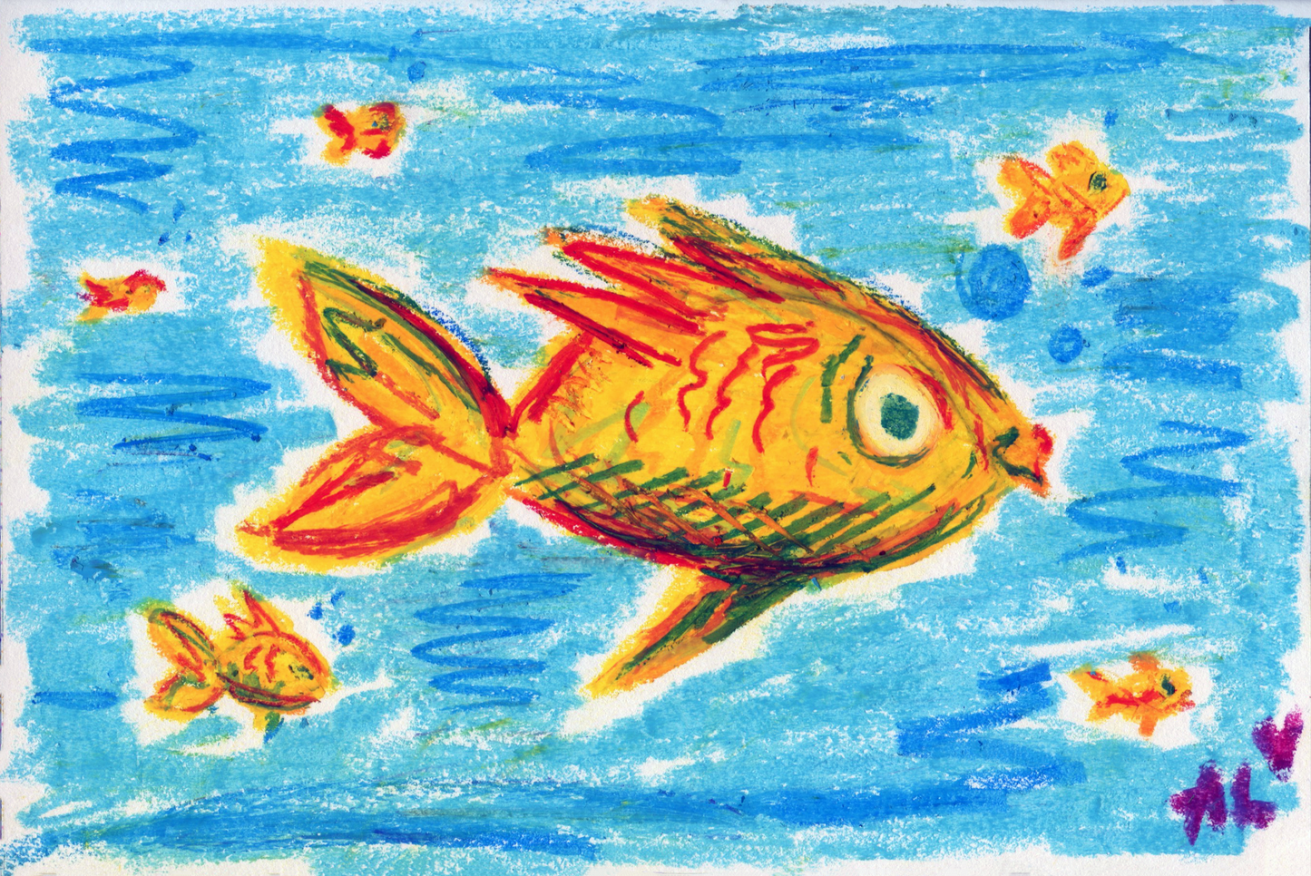 Jimmy the fish 3.5x5 in, print